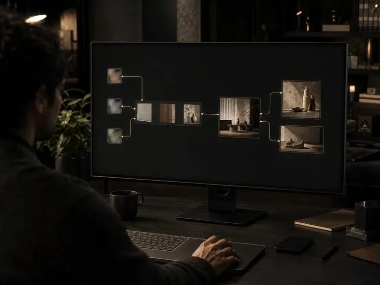 A single unified canvas with model chips and shared outputs, no split screens