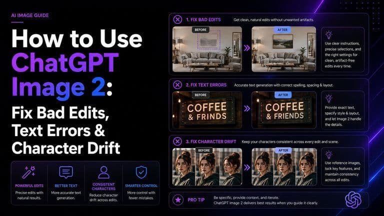 How to Use ChatGPT Image 2: Fix Bad Edits, Text Errors & Character Drift