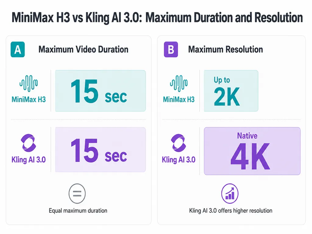 MiniMax H3 vs Kling AI 3.0: Maximum Duration and Resolution