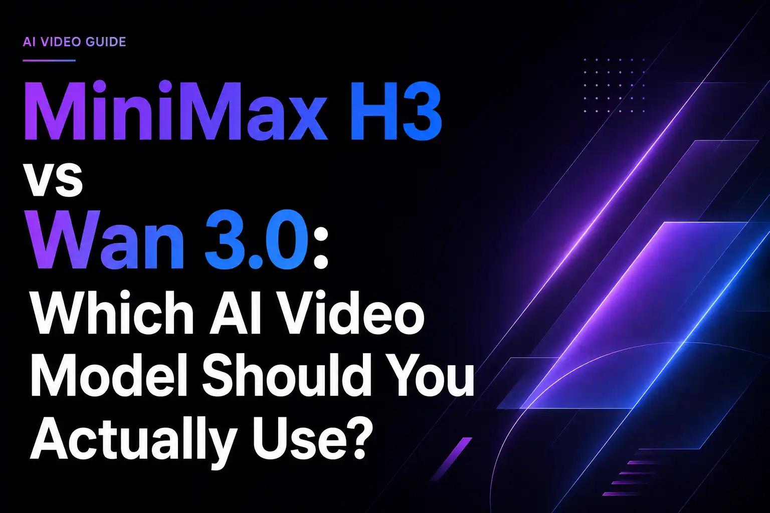 MiniMax H3 vs Wan 3.0: Which AI Video Model Should You Actually Use?