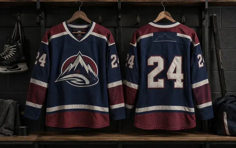 Front and back views of one hockey sweater