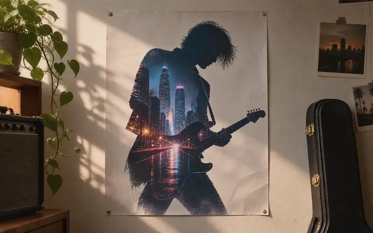 Two photos merged for a gig poster