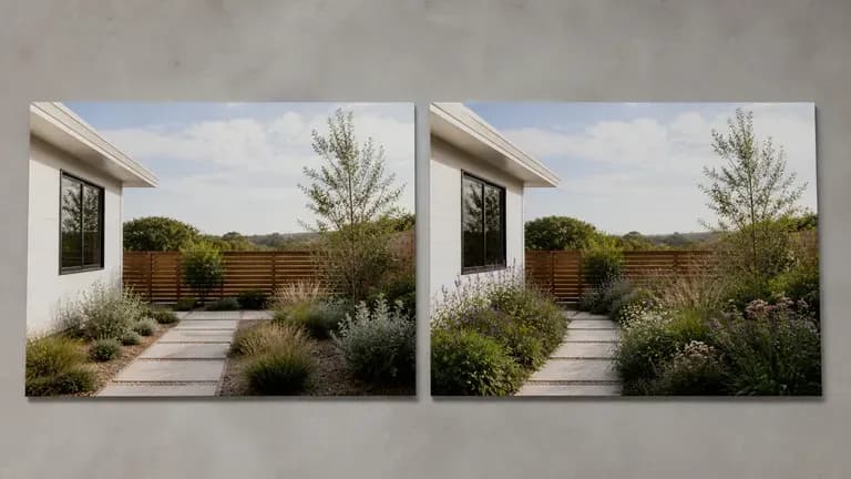 Two model interpretations of the same landscape preview placed side by side