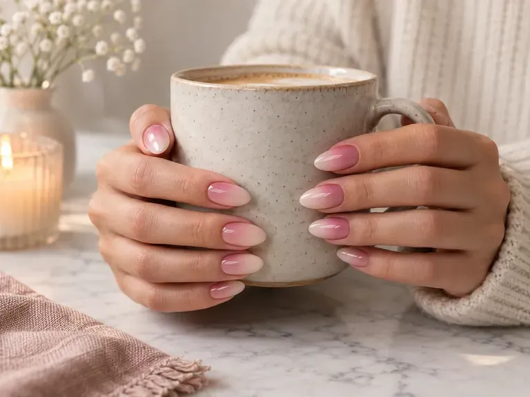Ombre Nails: soft fades from pink to nude