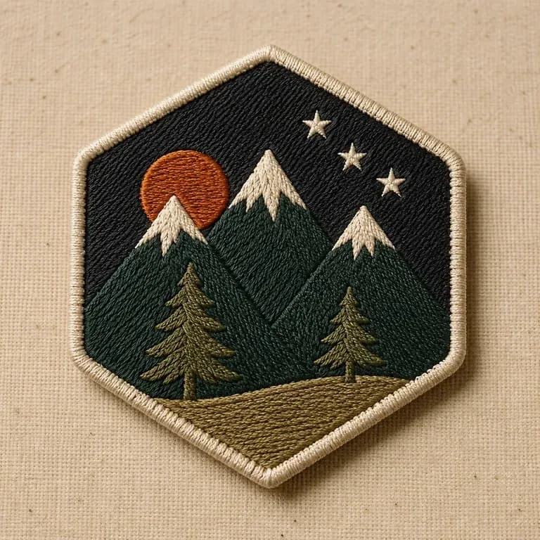 A close-up of a limited event collector patch