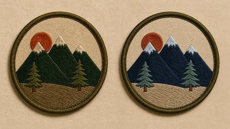 Two colour versions of the same patch design