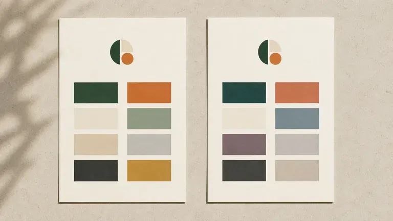 Two colour palette pages from the same logo in different tones