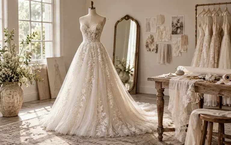 A custom gown concept prepared for a client