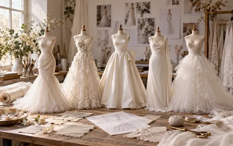 Bridal silhouettes explored for a student portfolio