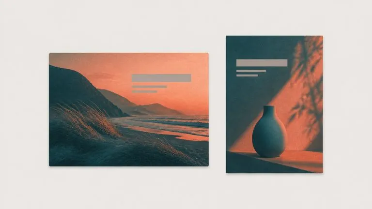 An existing campaign image beside a new poster matched to its palette and treatment