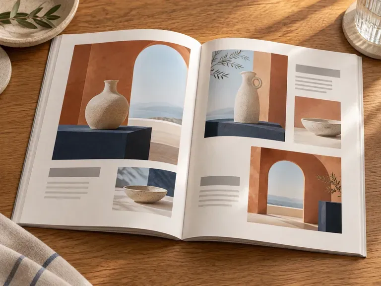 Product Catalog Spread: show the relationship between product imagery and page layout