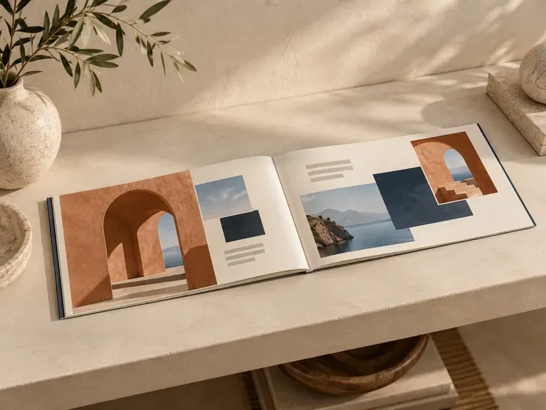 Landscape Portfolio Booklet: show a wider format with the binding direction in view