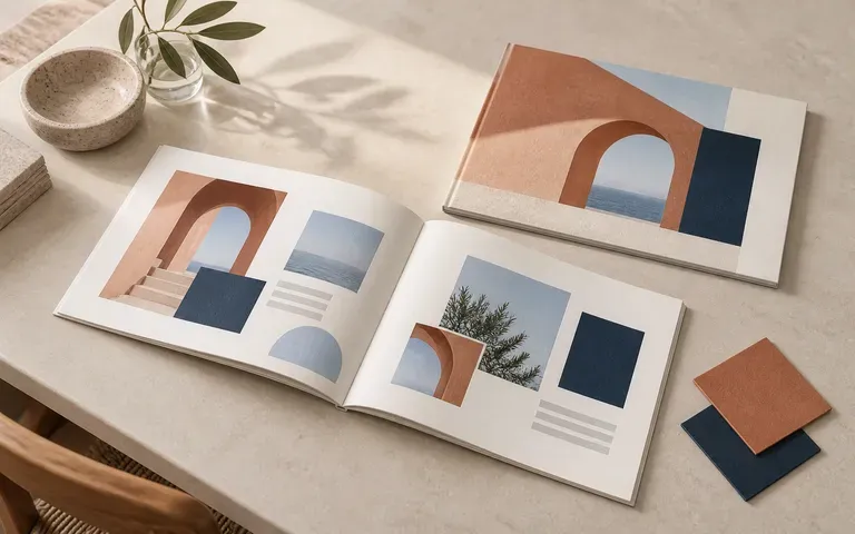 A brand booklet prepared for a client presentation