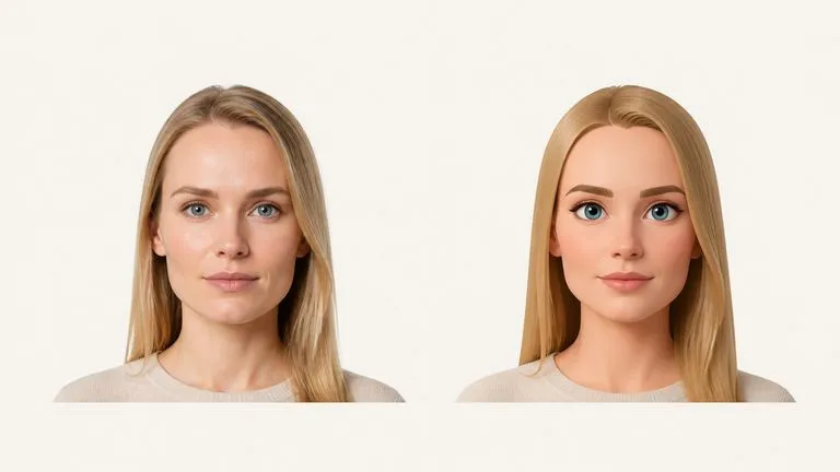 A source portrait beside its avatar with the same facial structure
