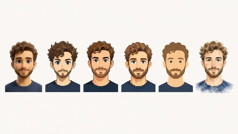 Six tuned styles shown across one face in a single row