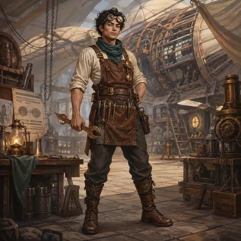 A close-up of a concept-art style character illustration with fine brushwork