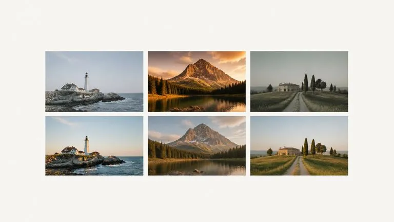 Images from three different cameras unified into one brand palette