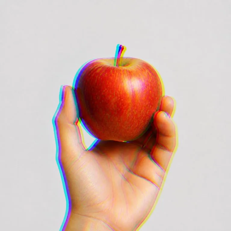 A close subject with the colour channels pulled clearly apart