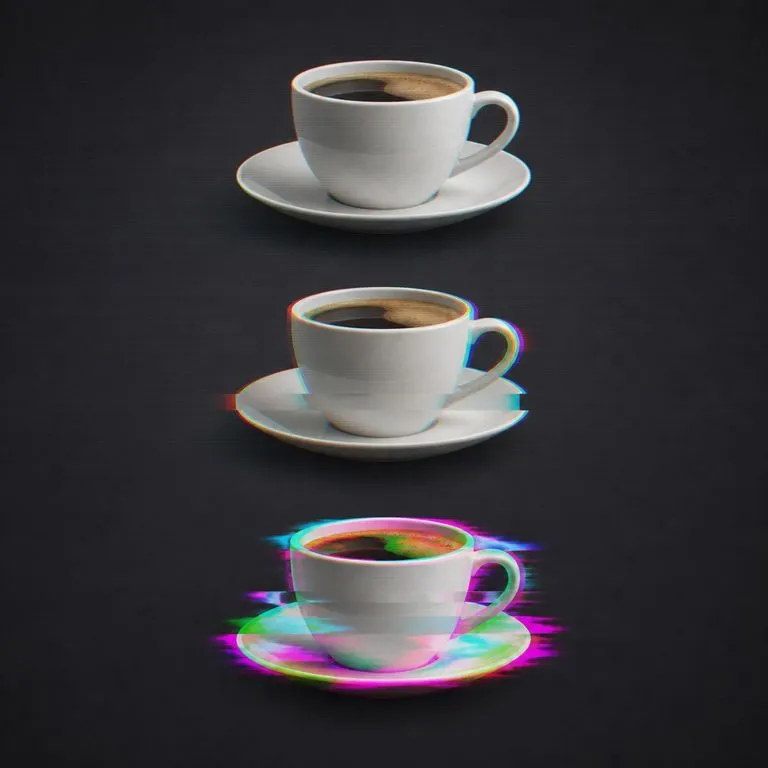 One image shown at subtle, medium and heavy intensity in a vertical stack