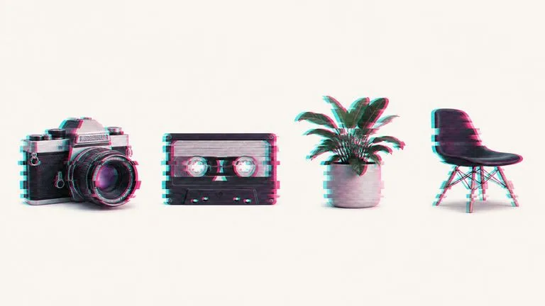 Four different images given one consistent glitch treatment