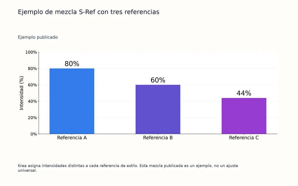 Ejemplo de mezcla S-Ref con tres referencias