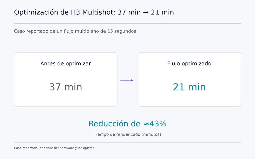 Optimización de H3 Multishot: 37 min → 21 min