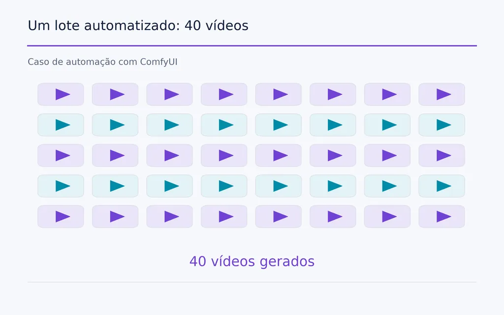 Um lote automatizado: 40 vídeos