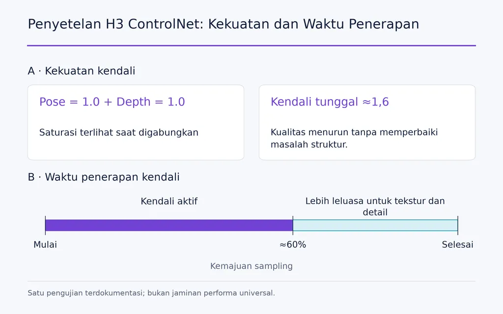 Penyetelan H3 ControlNet: Kekuatan dan Waktu Penerapan