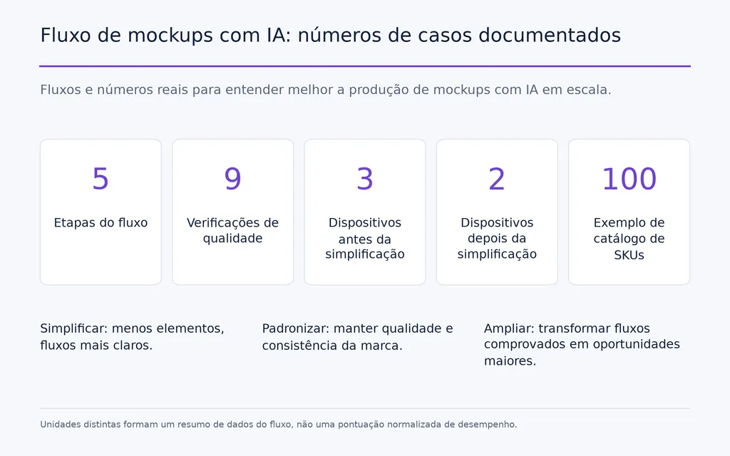 Fluxo de mockups com IA: números de casos documentados