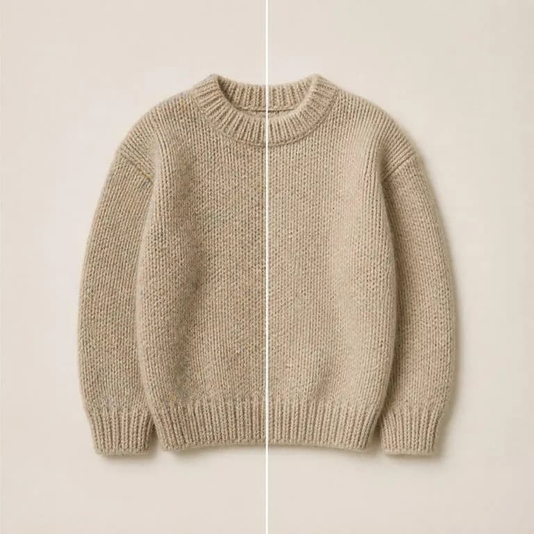 Noise removed from a knitted surface with every stitch still resolved