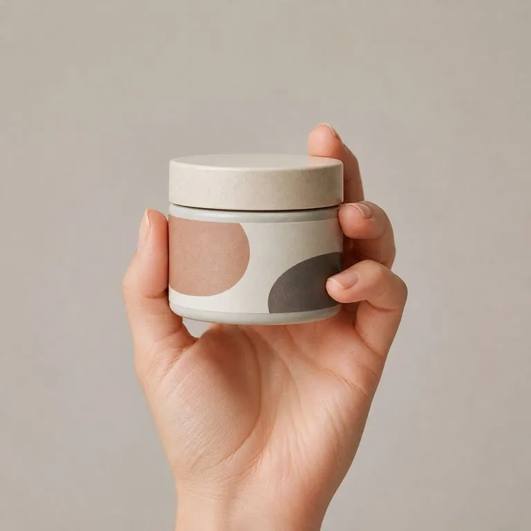 Fingers wrapping naturally around a jar without the jar deforming