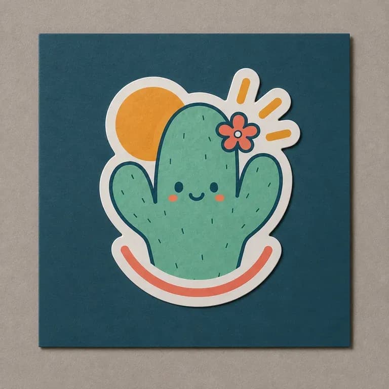 A close-up of a branded giveaway-style sticker