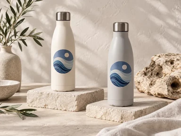 Color Direction Studies: requested bottle colors shown with the same logo reference