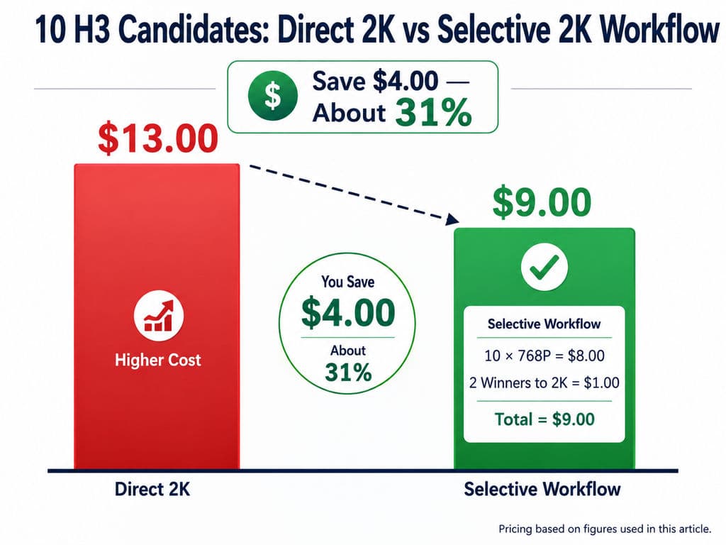 10 H3 Candidates: Direct 2K vs Selective 2K Workflow