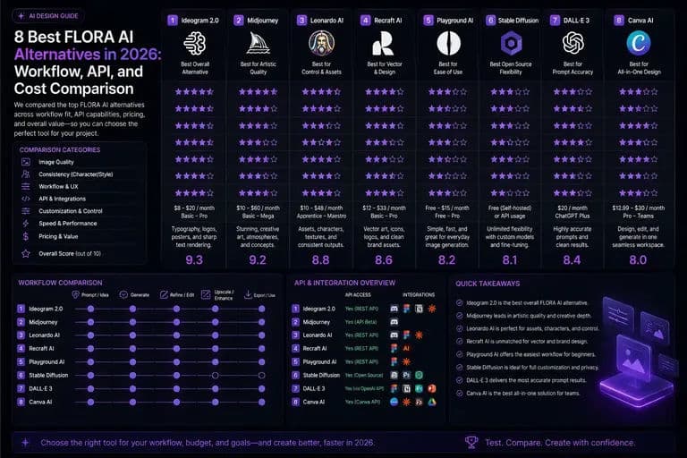 8 Best FLORA AI Alternatives in 2026: Workflow, API, and Cost Comparison
