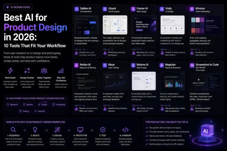 Best AI for Product Design in 2026: 10 Tools That Fit Your Workflow