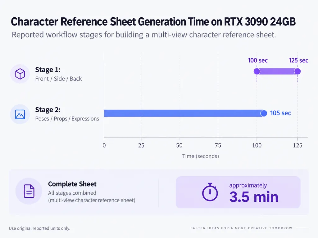 Character Reference Sheet Generation Time on RTX 3090 24GB