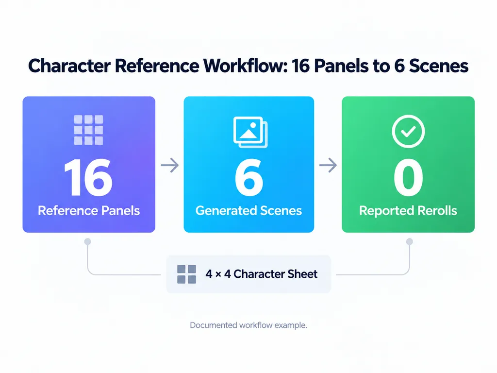 Character Reference Workflow: 16 Panels to 6 Scenes