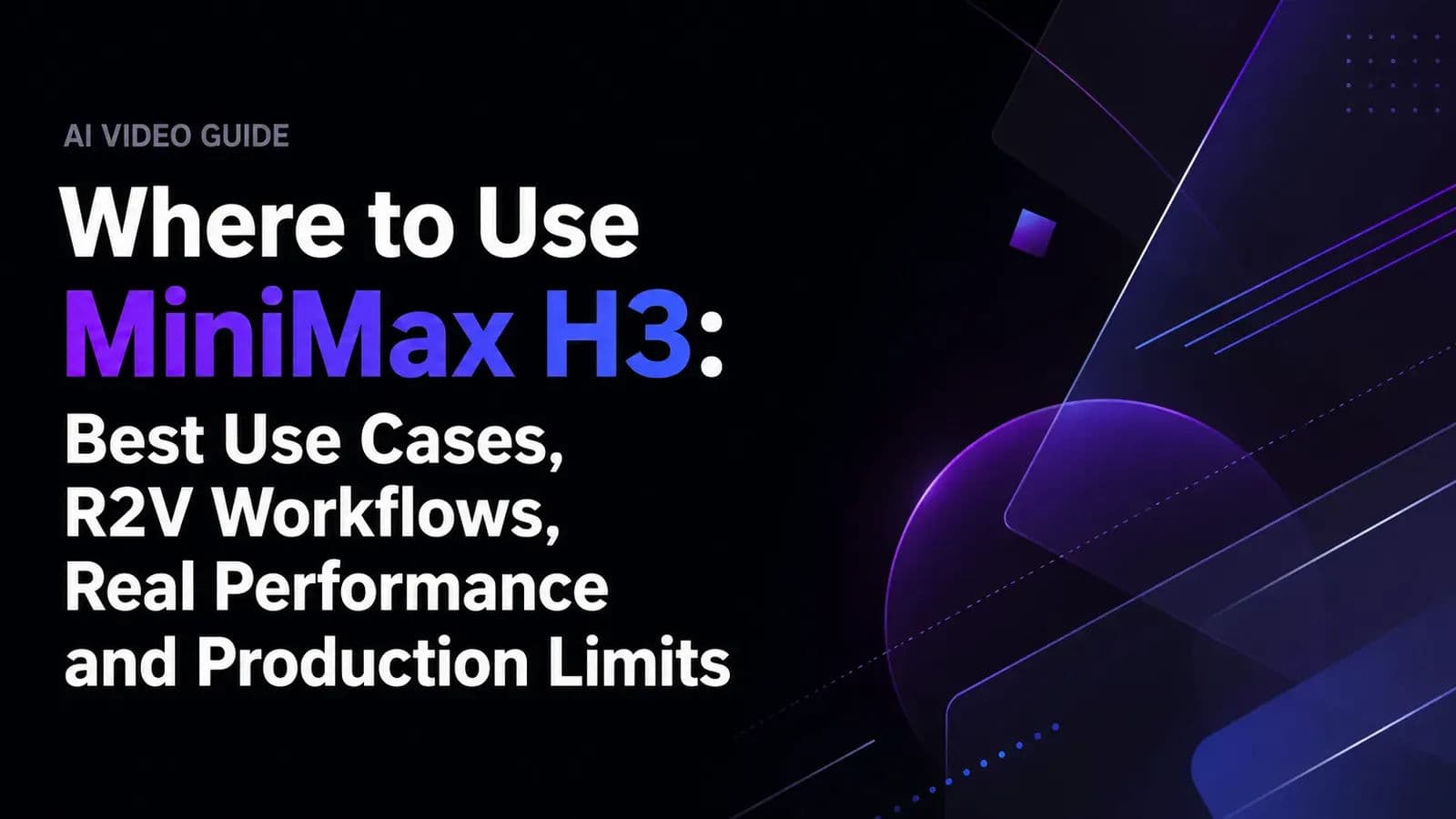 Where to Use MiniMax H3: Best Use Cases, R2V Workflows, Real Performance and Production Limits