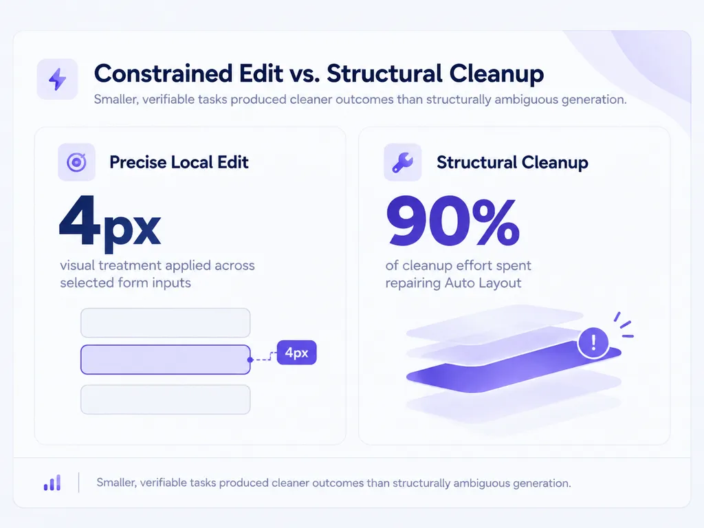 Constrained Edit vs. Structural Cleanup