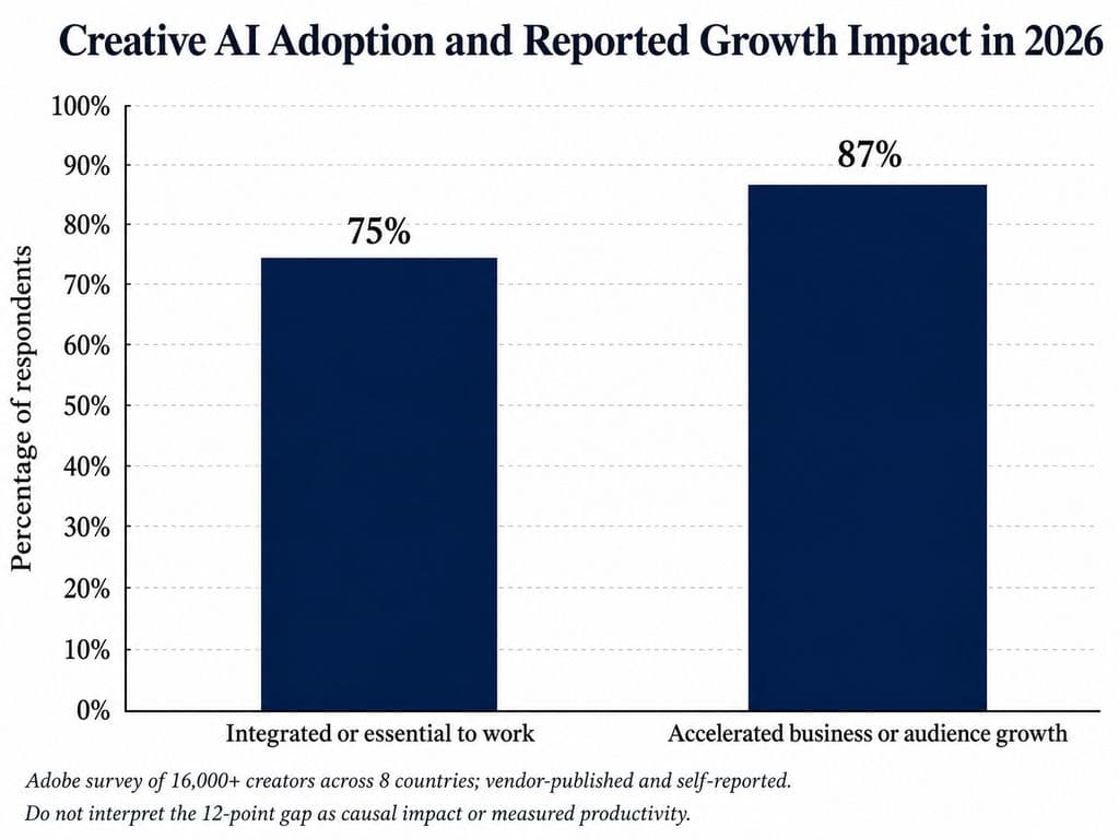Creative AI Adoption and Reported Growth Impact in 2026.