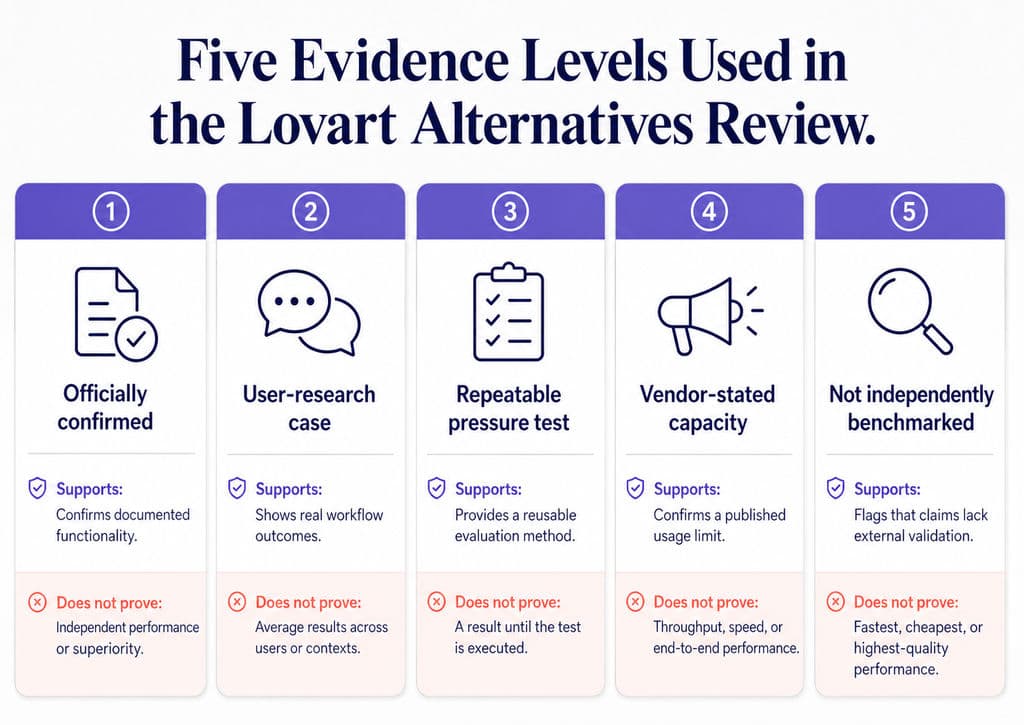 Five Evidence Levels Used in the Lovart Alternatives Review
