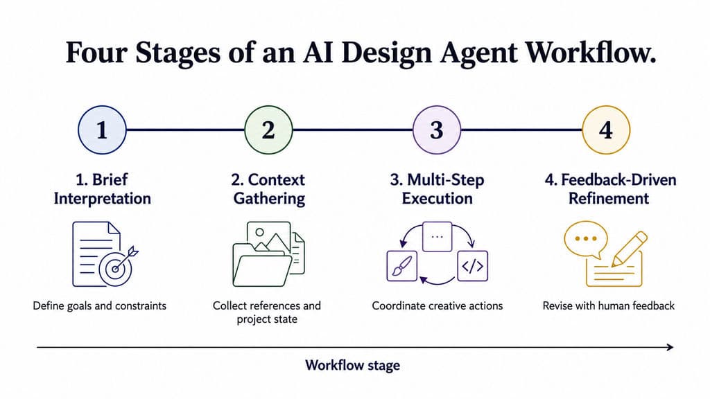 Four Stages of an AI Design Agent Workflow