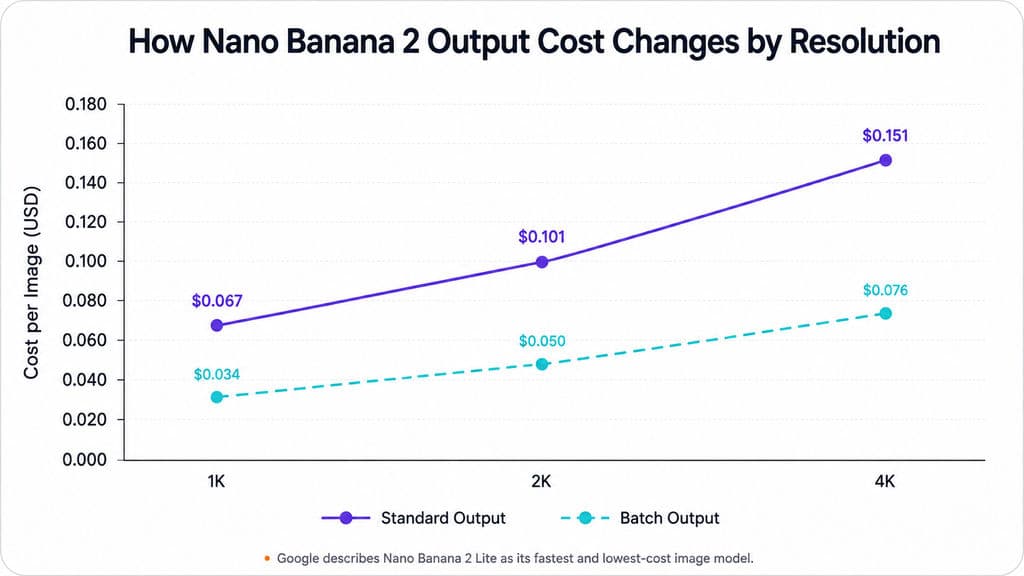 How Nano Banana 2 Output Cost Changes by Resolution