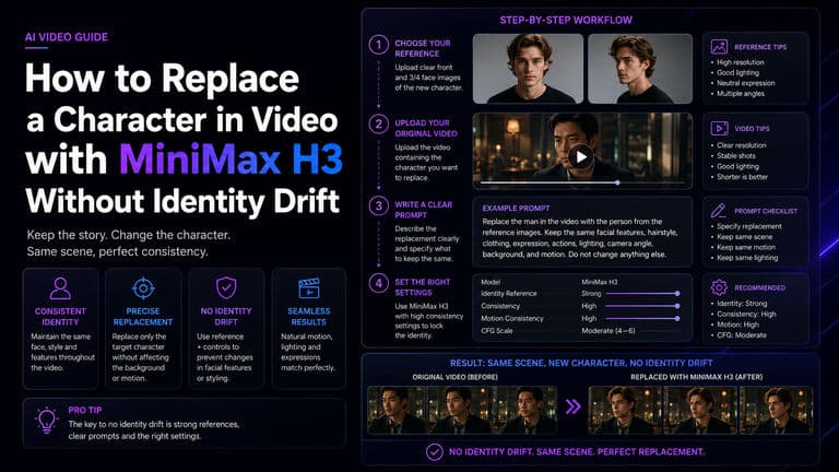 How to Replace a Character in Video with MiniMax H3 Without Identity Drift
