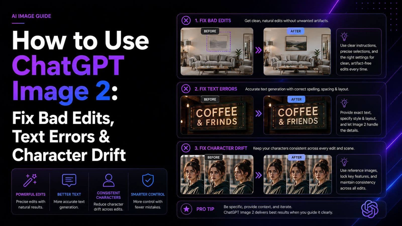 How to Use ChatGPT Image 2: Fix Bad Edits, Text Errors & Character Drift