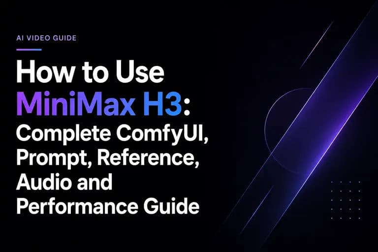 How to Use MiniMax H3: Complete ComfyUI, Prompt, Reference, Audio and Performance Guide