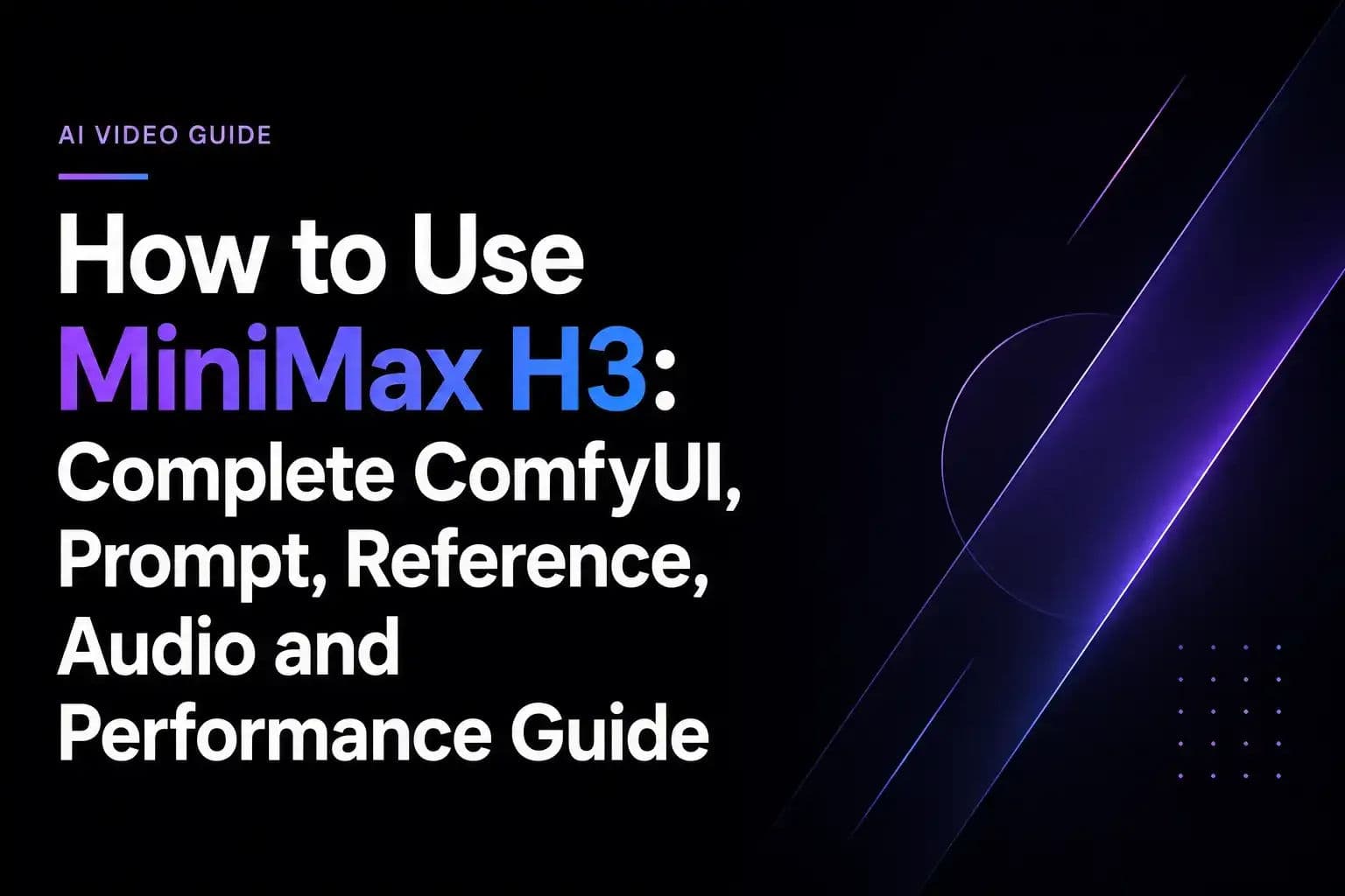 How to Use MiniMax H3: Complete ComfyUI, Prompt, Reference, Audio and Performance Guide