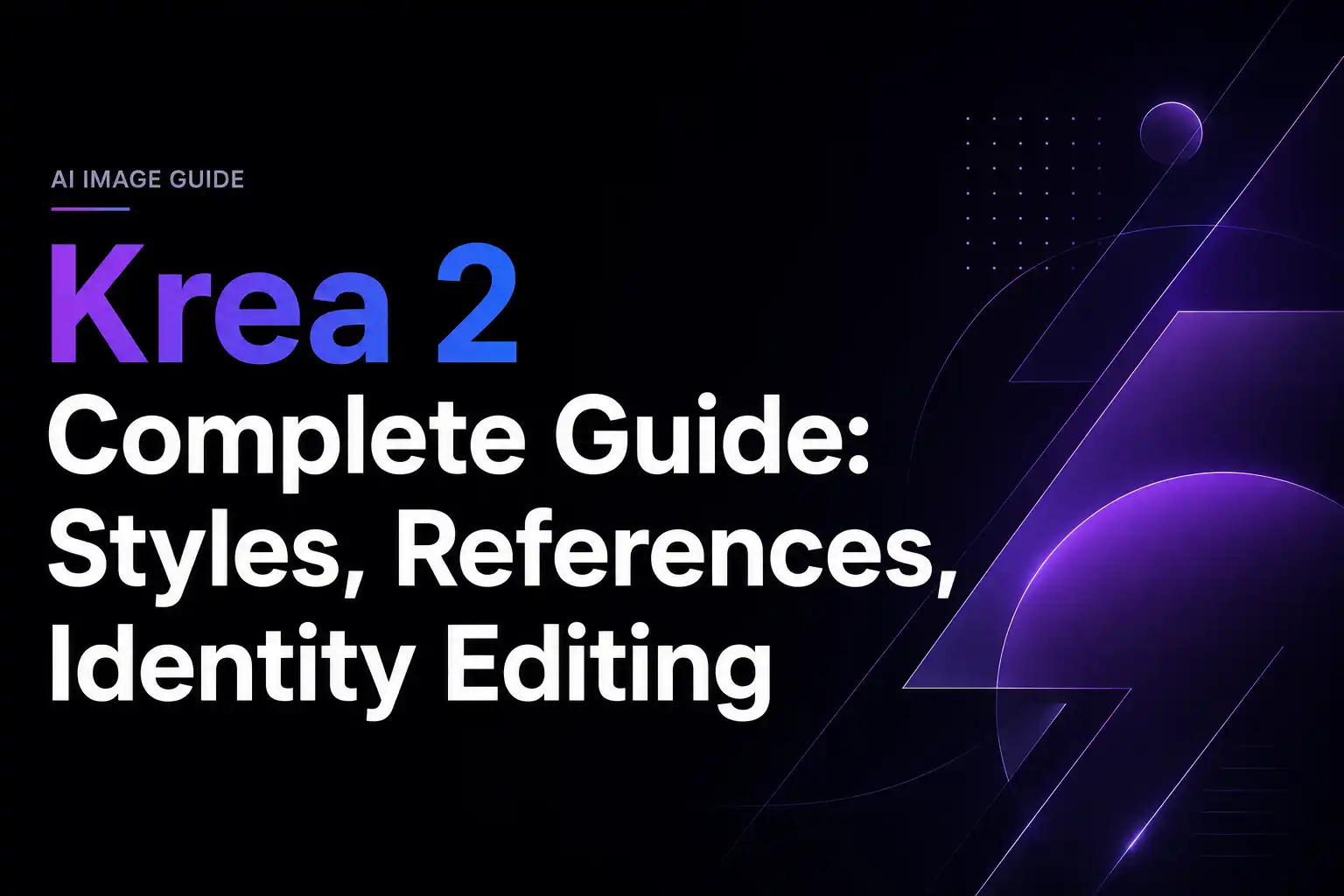 Krea 2 Complete Guide: Styles, References, Identity Editing