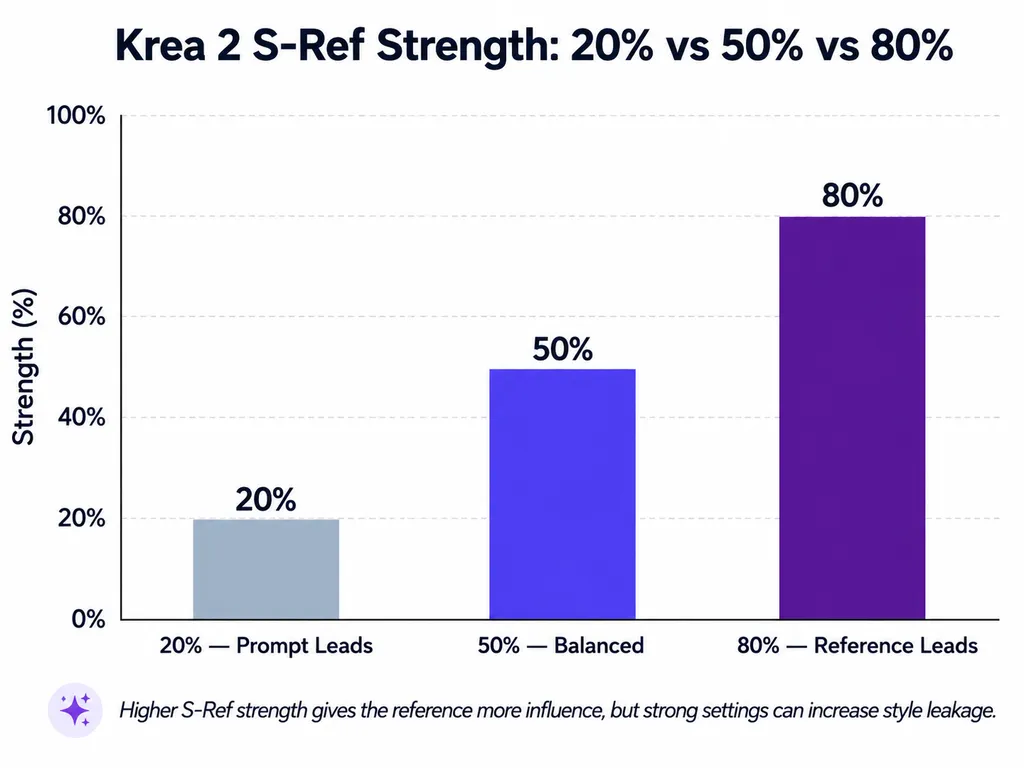 Krea 2 S-Ref Strength: 20% vs 50% vs 80%